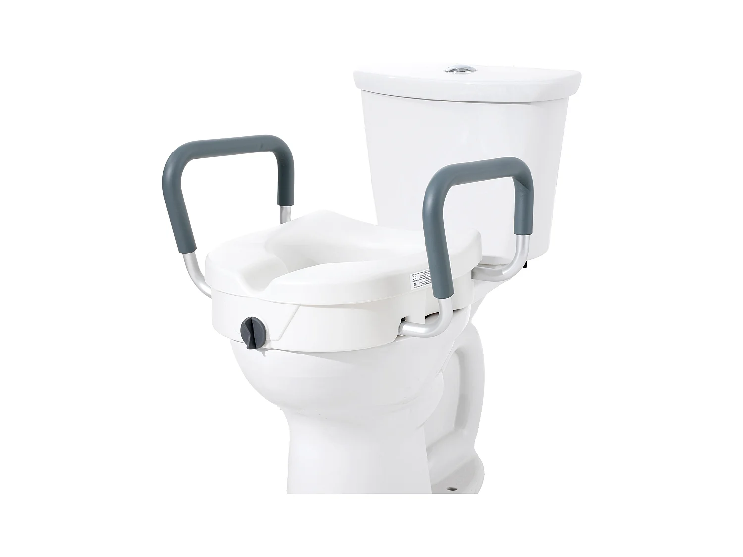 Assento Sanitário Elevado SucceBuy, Altura 12,7 cm, Capacidade 158 kg, Largura Ajustável 48,1 a 55,9 cm, Branco