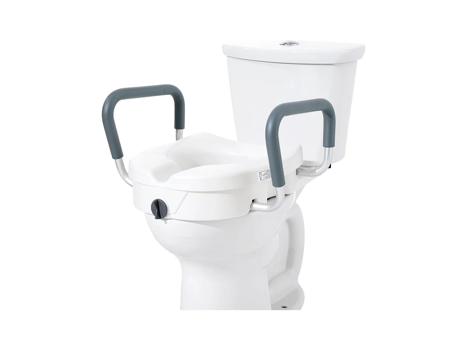Assento Sanitário Elevado SucceBuy, Altura 12,7 cm, Capacidade 158 kg, Largura Ajustável 48,1 a 55,9 cm, Branco
