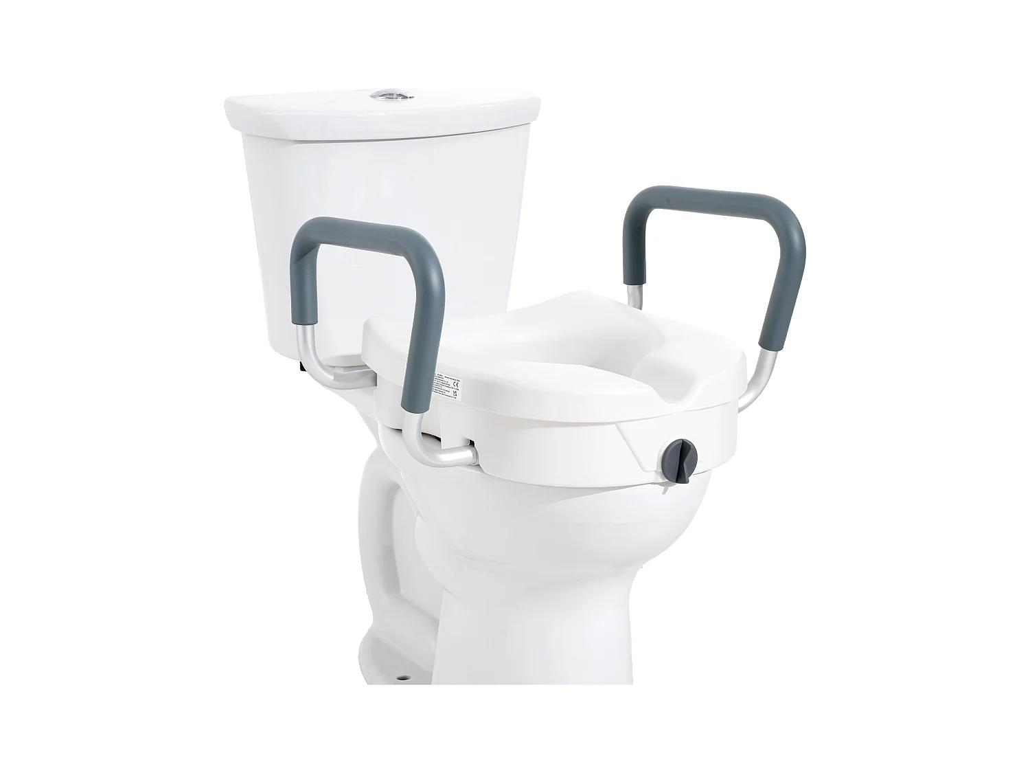 Assento Sanitário Elevado SucceBuy, Altura 12,7 cm, Capacidade 158 kg, Largura Ajustável 48,1 a 55,9 cm, Branco