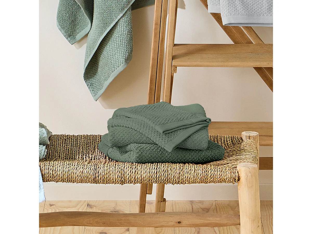 Lot 2 serviettes de bain et 2 gants de toilette