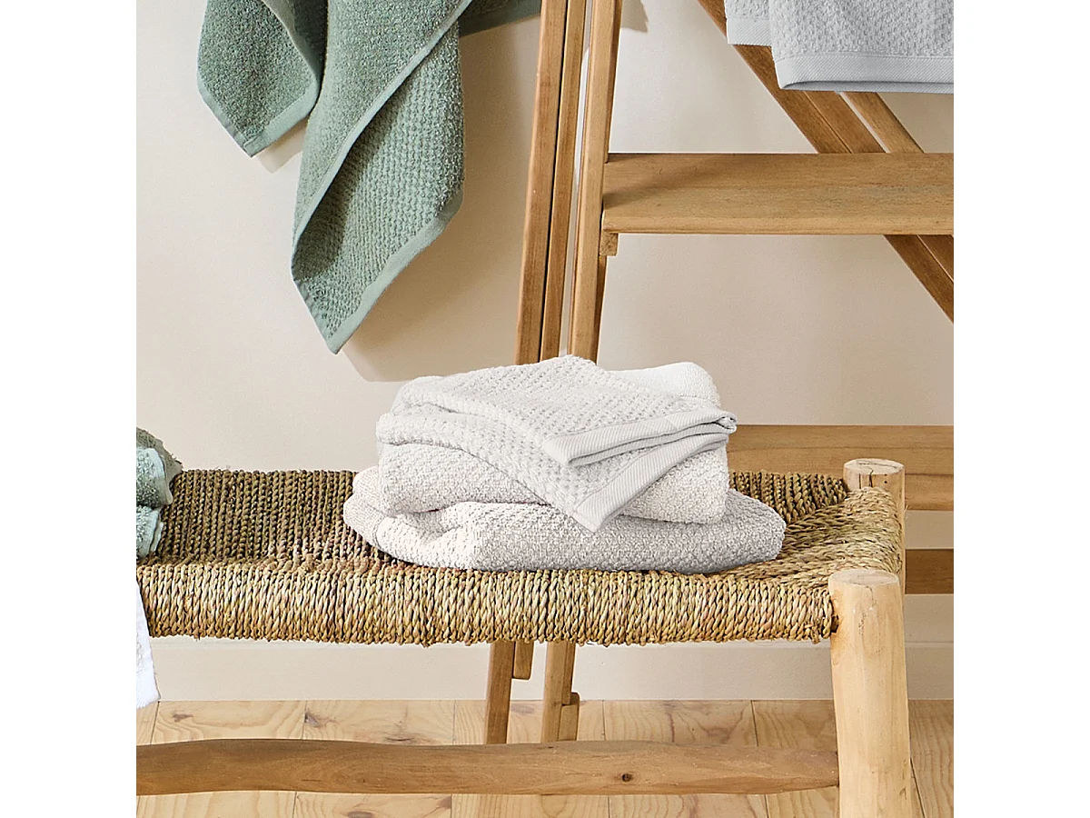 Lot 2 serviettes de bain et 2 gants de toilette