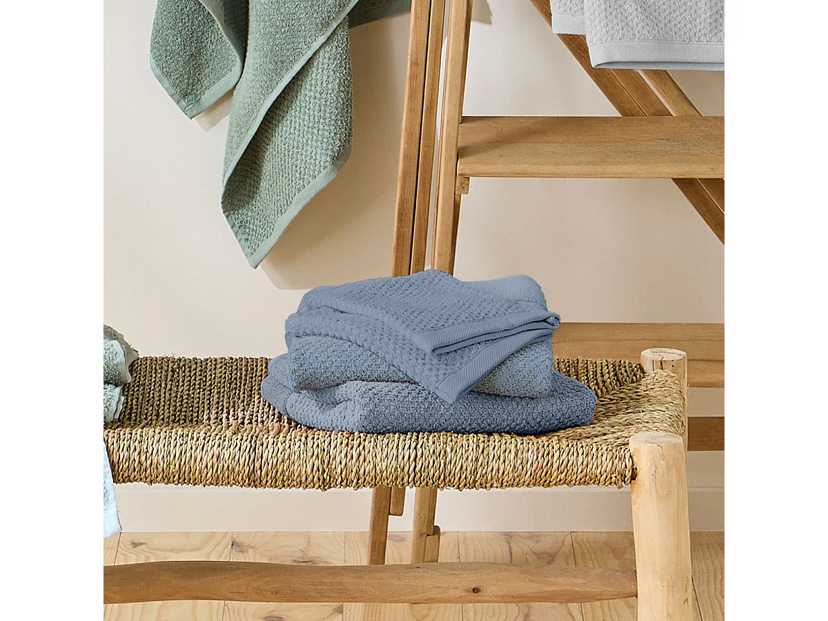 Lot 2 serviettes de bain et 2 gants de toilette