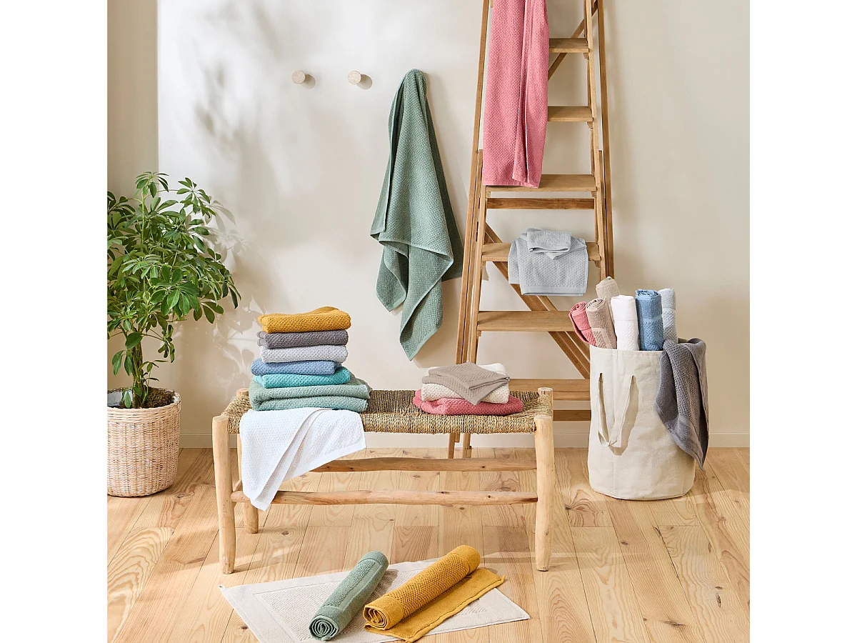 Lot 2 serviettes de bain et 2 gants de toilette