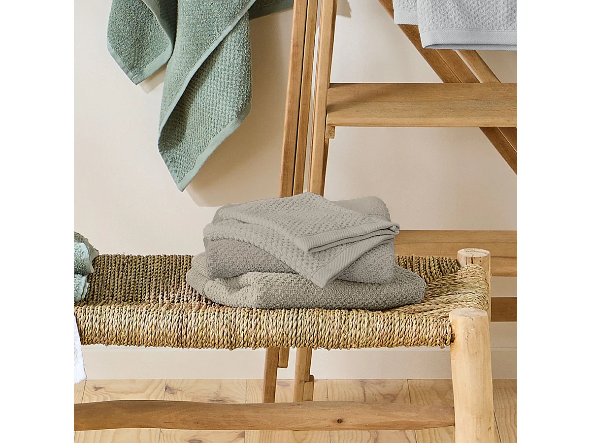 Lot 2 serviettes de bain et 2 gants de toilette