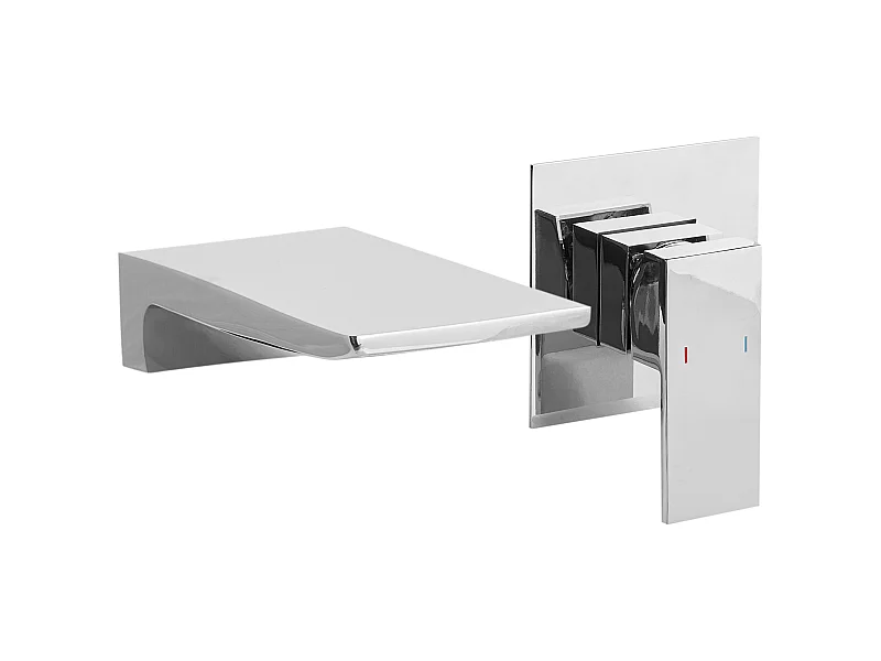 Robinet de lavabo mural KARUAY Laiton Argenté