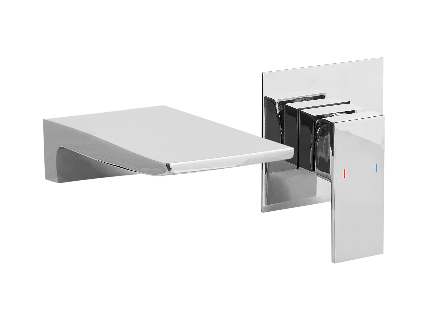 Robinet de lavabo mural KARUAY Laiton Argenté