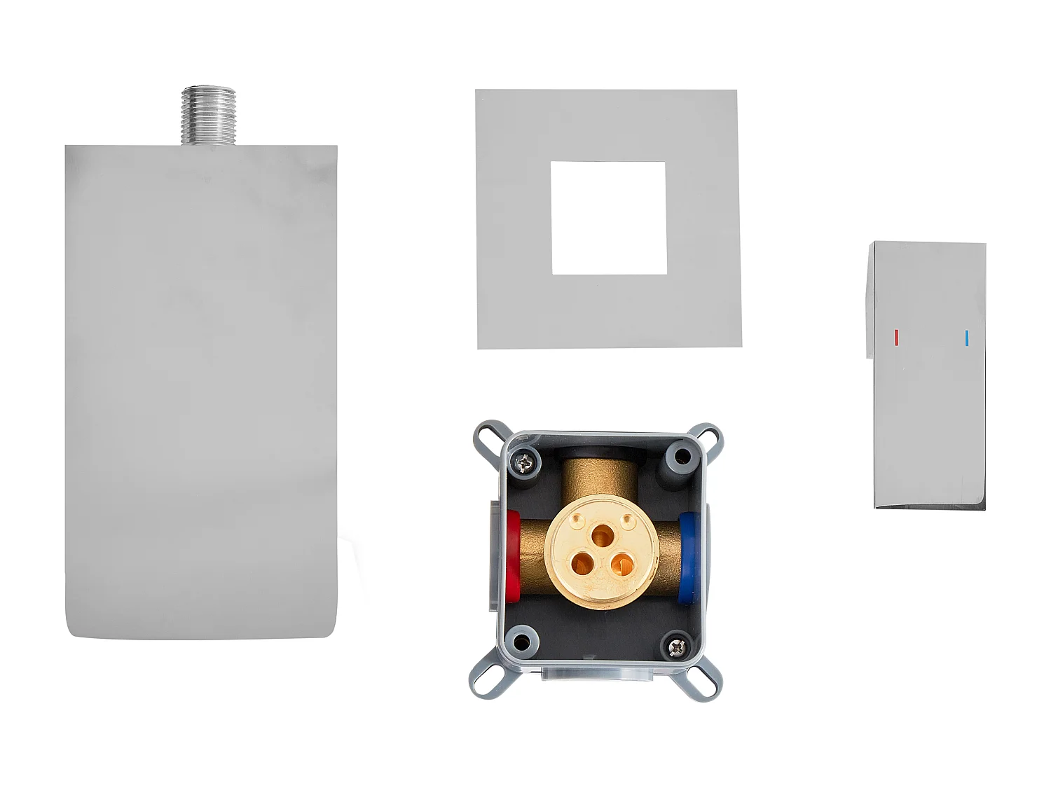 Robinet de lavabo mural KARUAY Laiton Argenté