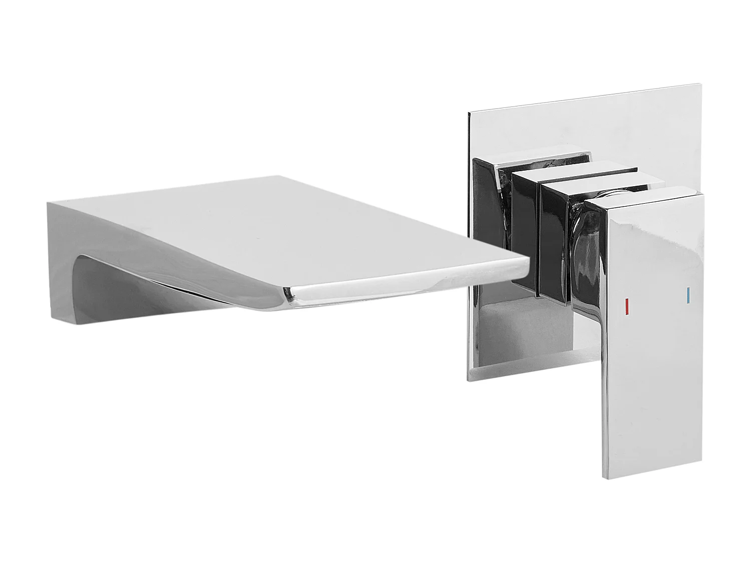 Robinet de lavabo mural KARUAY Laiton Argenté