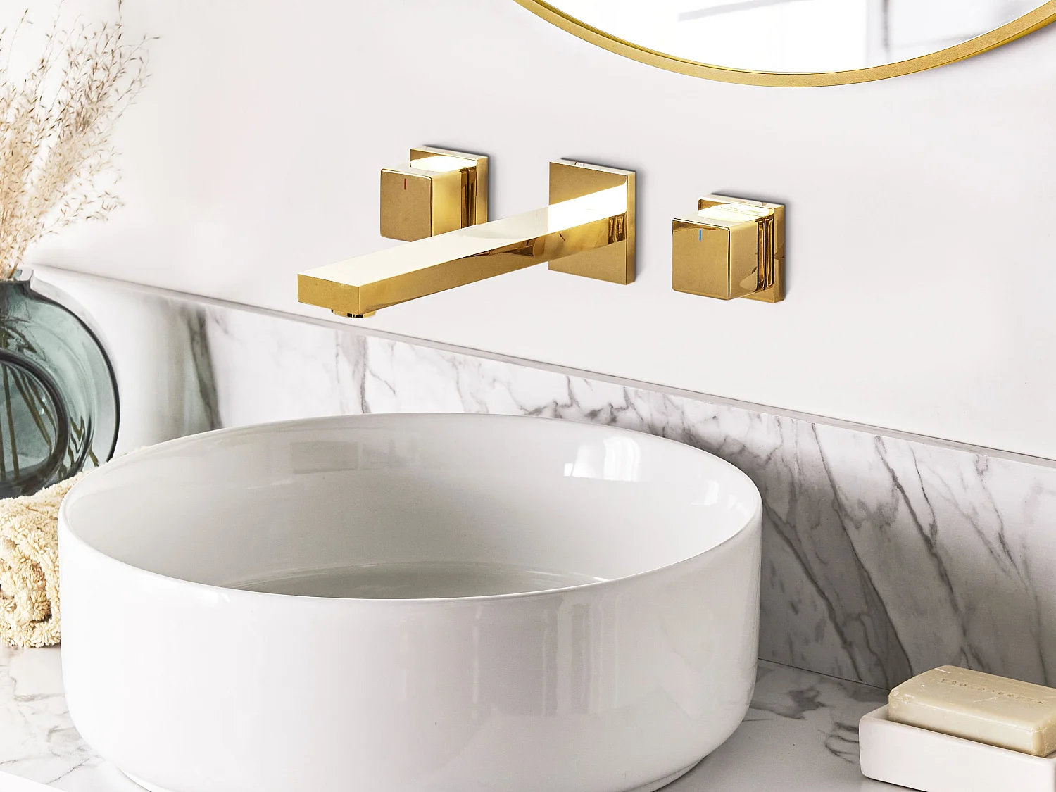 Wandmontierte Waschtischarmatur PAILON Gold