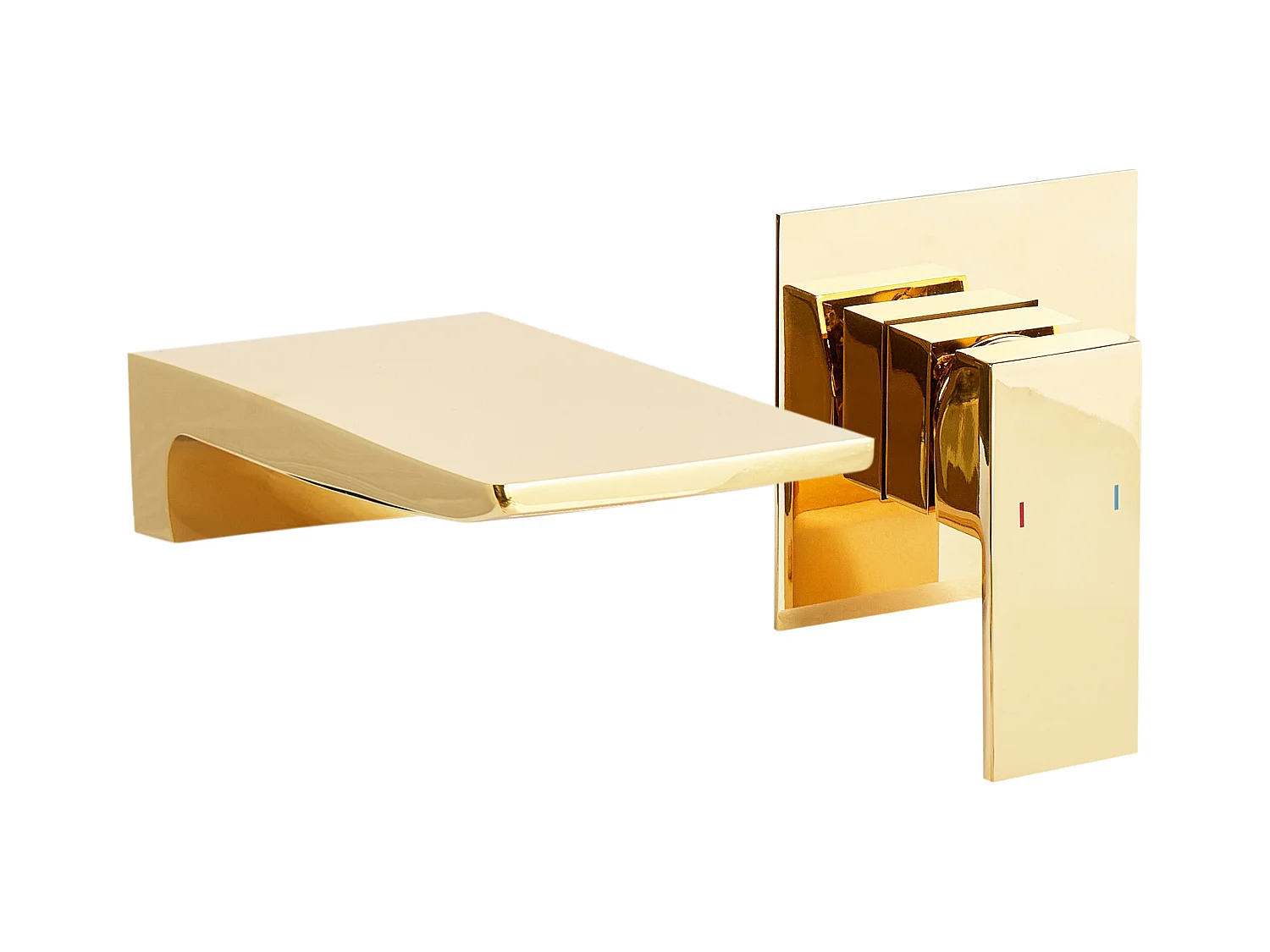 Robinet de lavabo mural KARUAY Laiton Doré