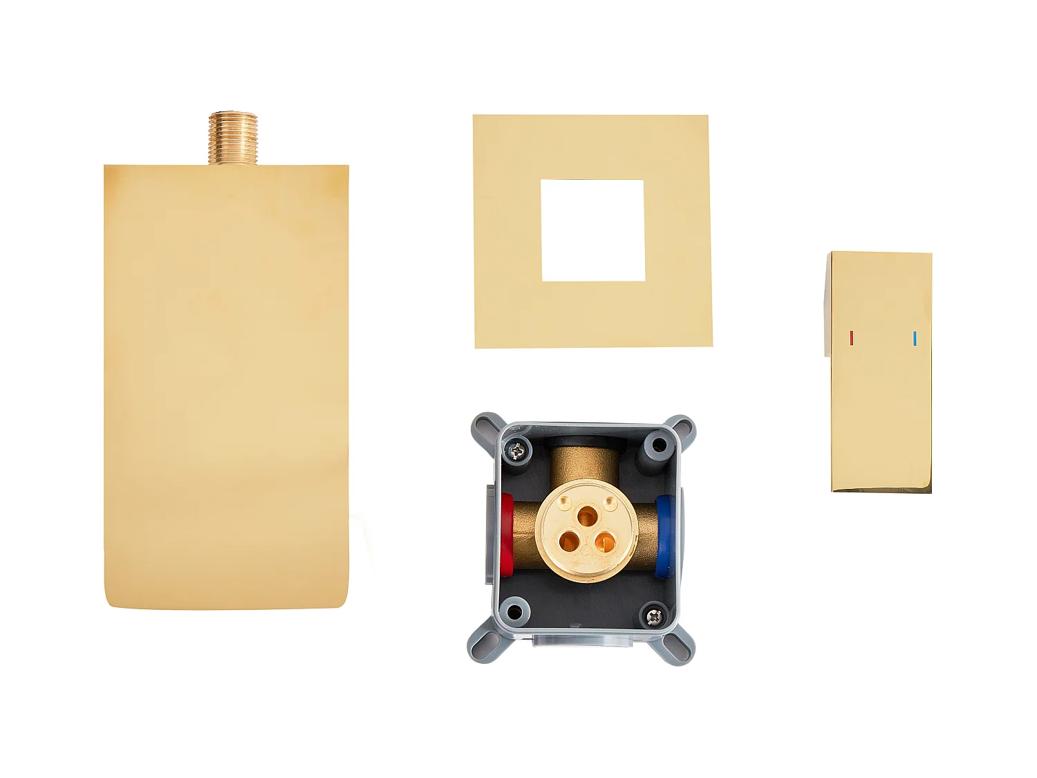 Robinet de lavabo mural KARUAY Laiton Doré