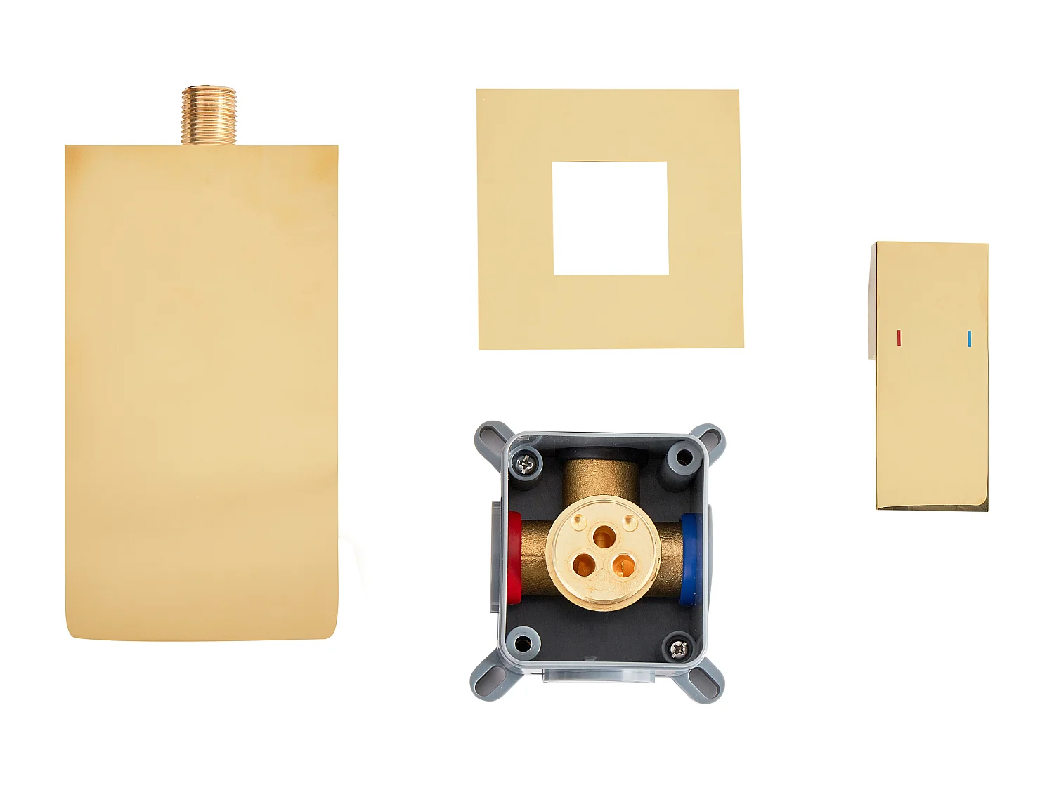 Robinet de lavabo mural KARUAY Laiton Doré