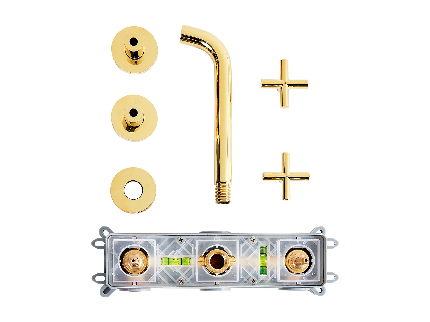 Wandmontierte Waschtischarmatur KAIETEUR Gold