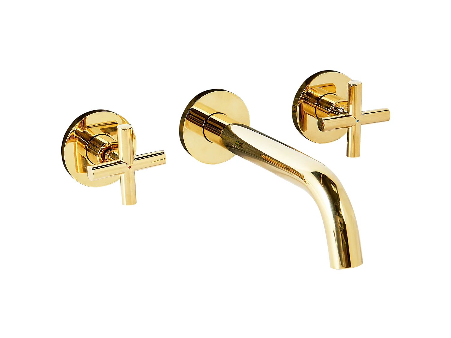 Wall Mounted Basin Mixer Tap KAIETEUR Brass Gold