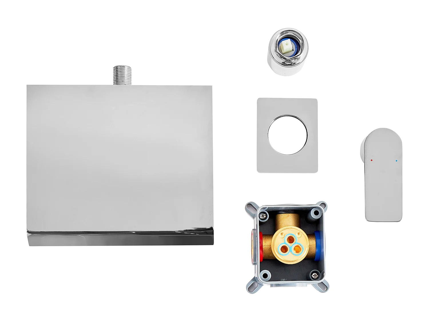 Robinet de lavabo mural APONWAO Laiton Argenté