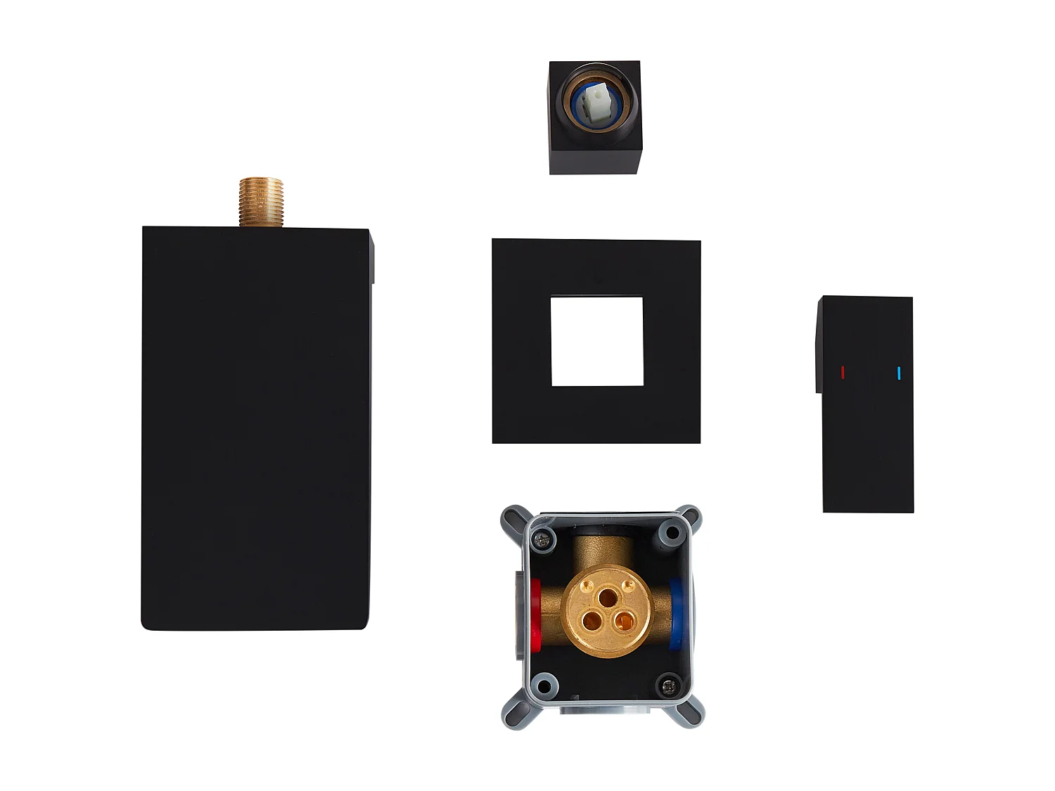 Robinet de lavabo mural KARUAY Laiton Noir