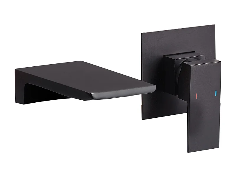 Robinet de lavabo mural KARUAY Laiton Noir