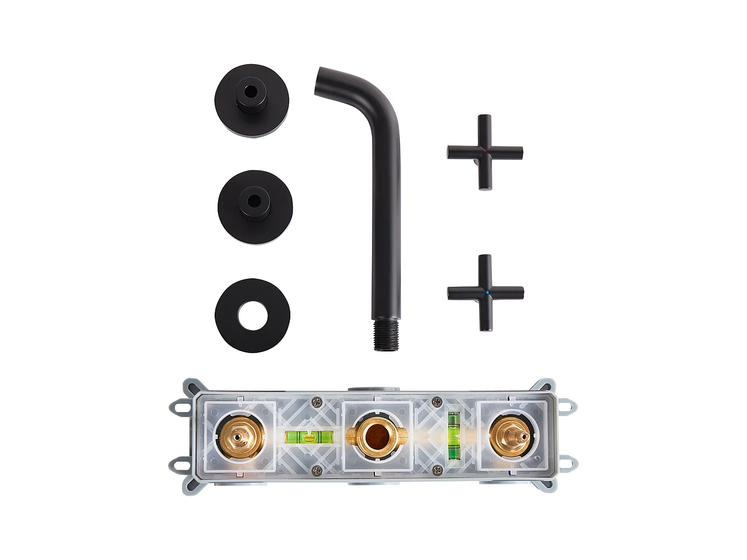 Robinet de lavabo mural KAIETEUR Laiton Noir