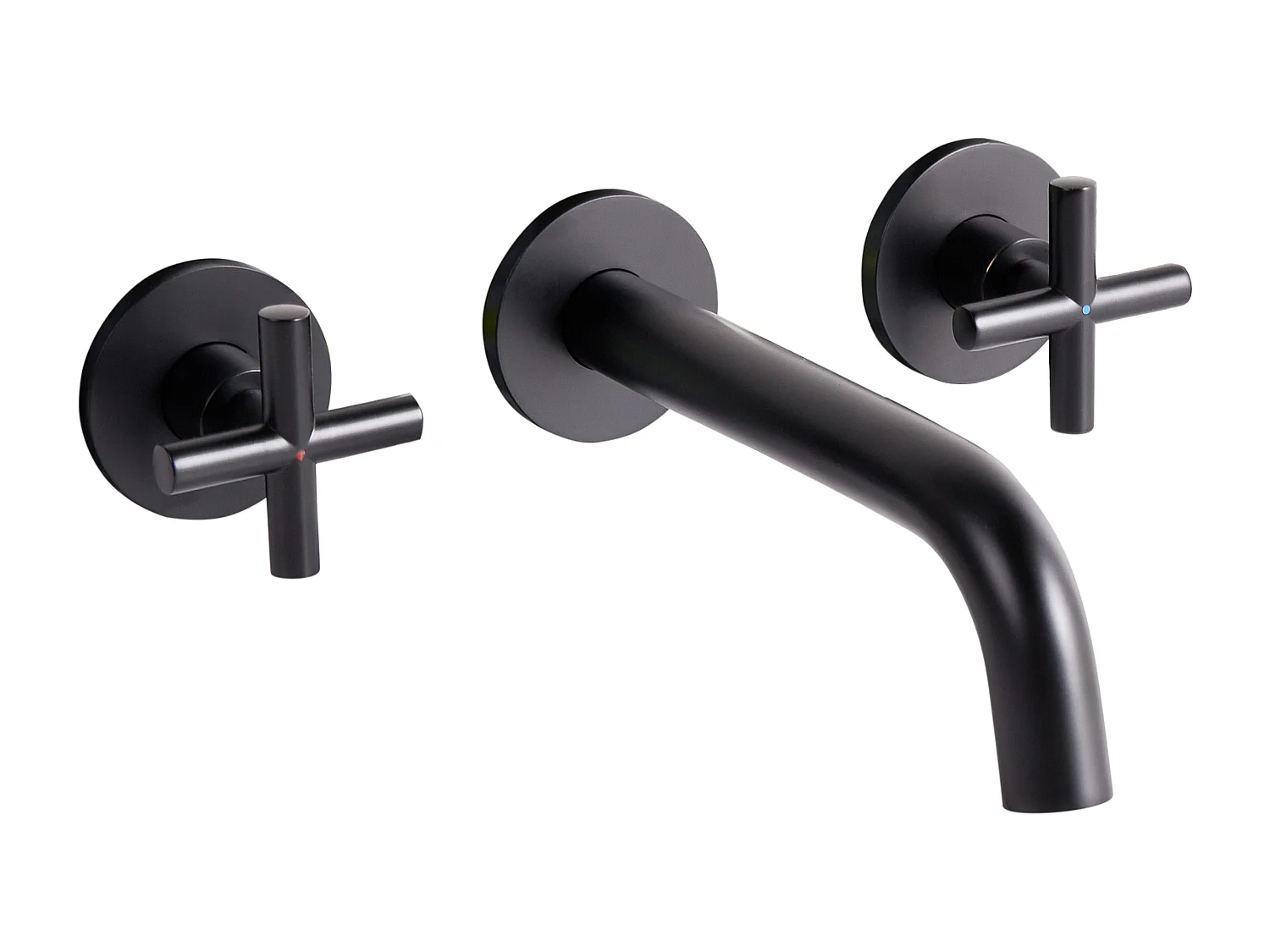 Robinet de lavabo mural KAIETEUR Laiton Noir