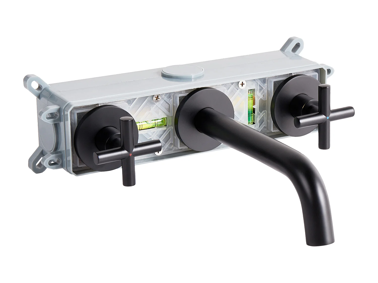 Robinet de lavabo mural KAIETEUR Laiton Noir