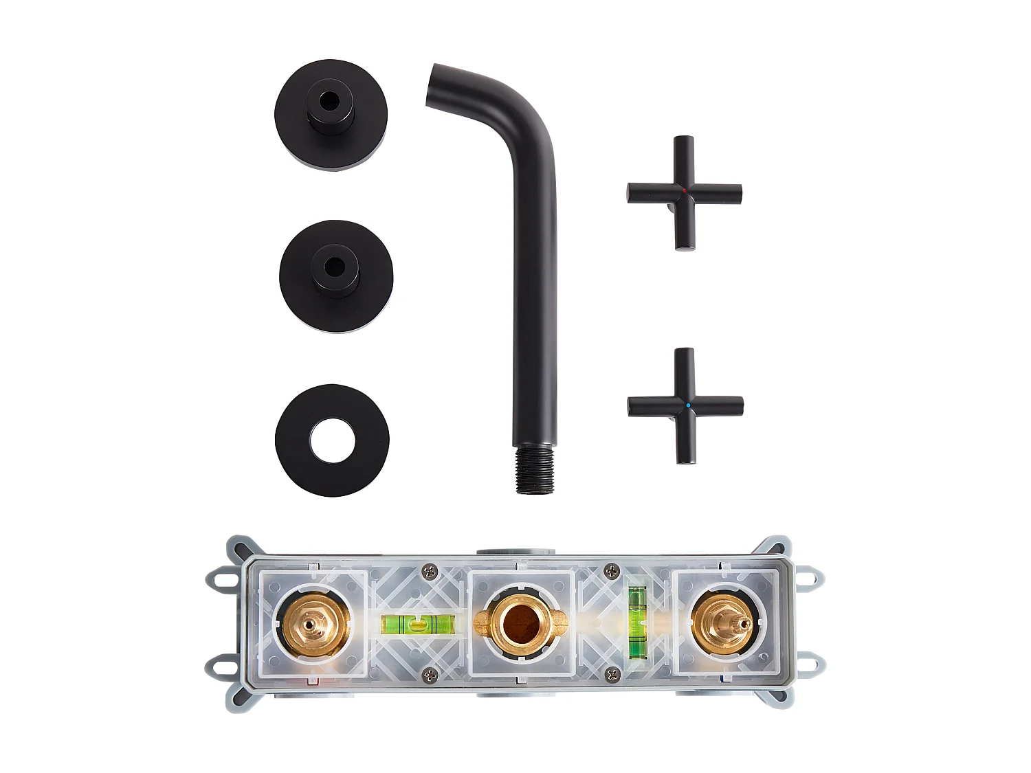 Robinet de lavabo mural KAIETEUR Laiton Noir