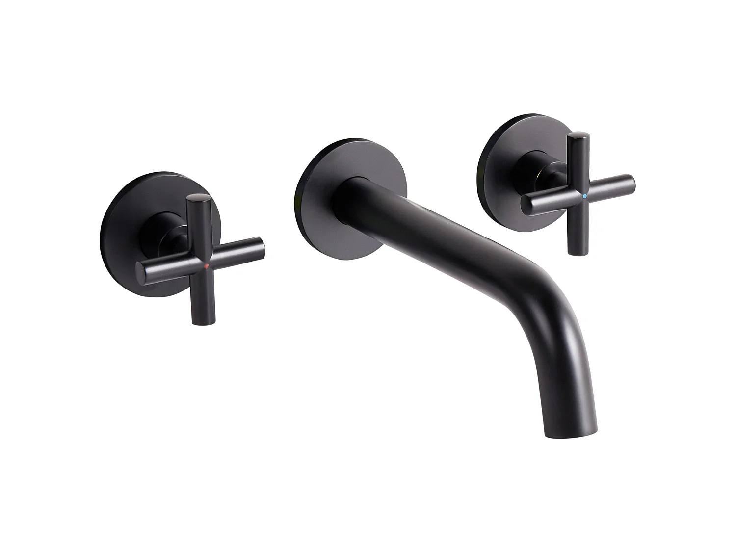 Wall Mounted Basin Mixer Tap KAIETEUR Brass Black