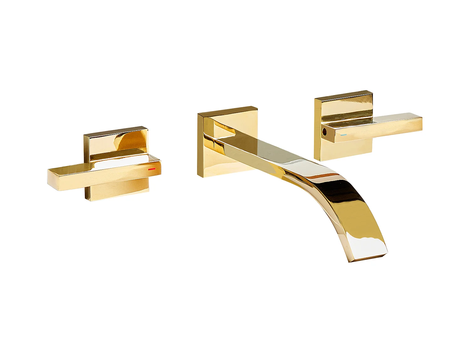 Robinet de lavabo mural BERRACO Laiton Doré