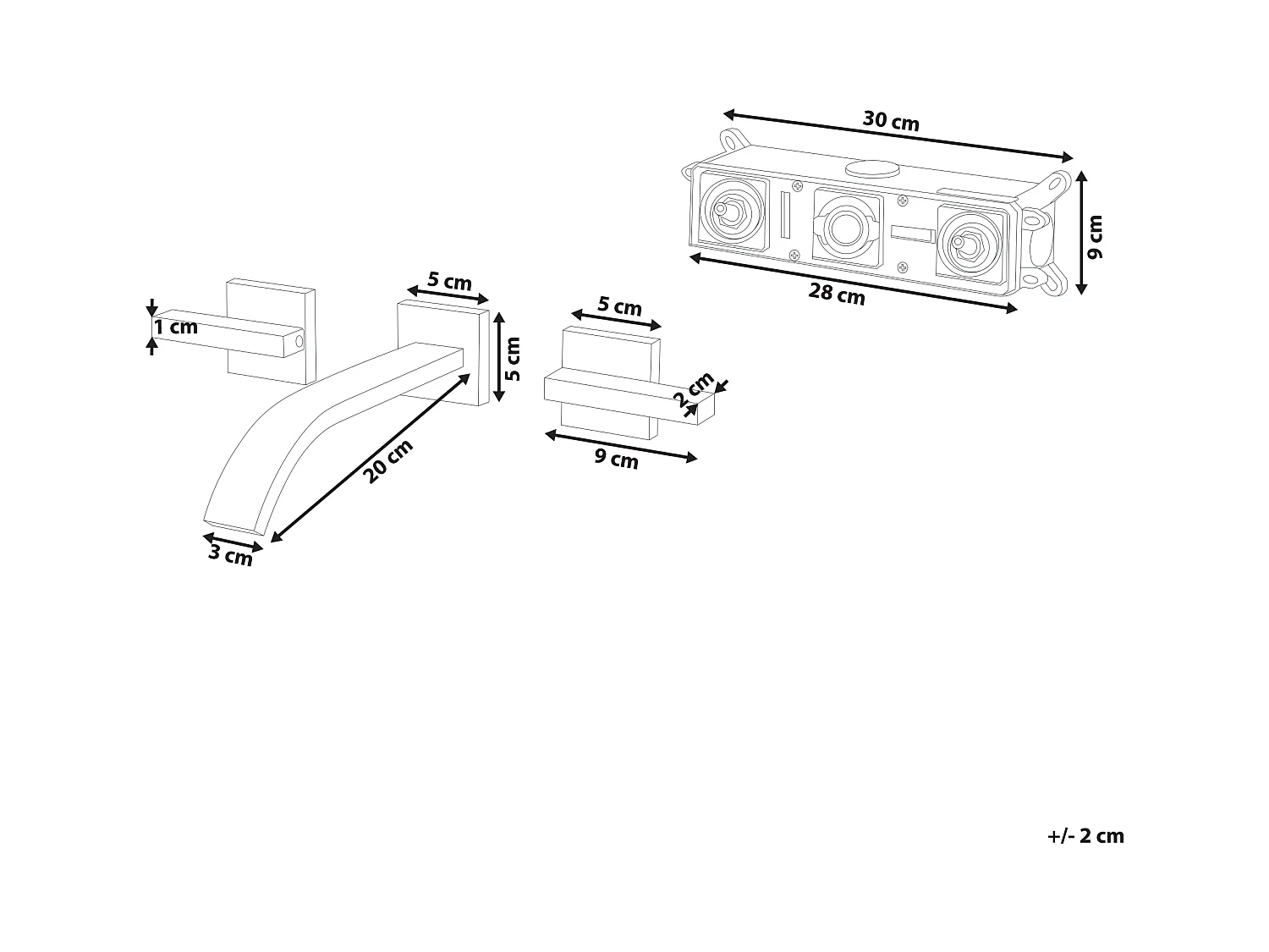 rubinetto miscelatore da parete per lavabo BERRACO Oro