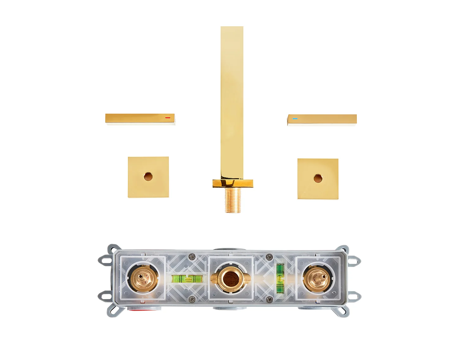 Robinet de lavabo mural BERRACO Laiton Doré