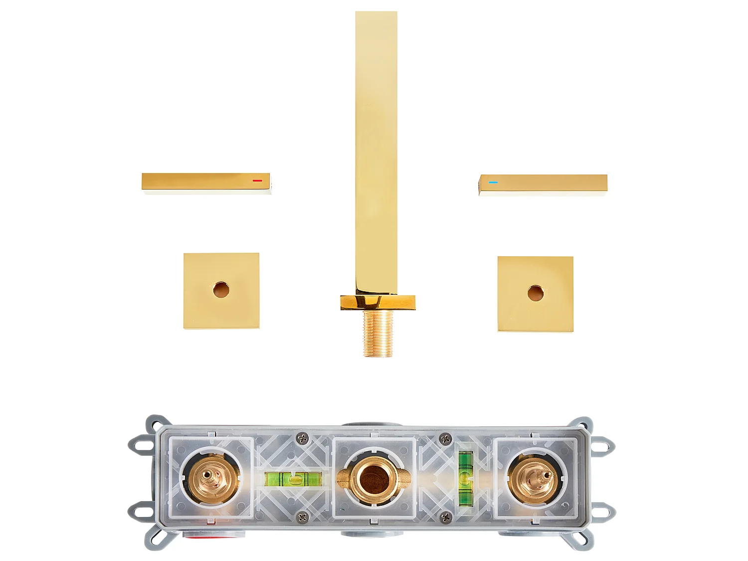 Wall Mounted Basin Mixer Tap BERRACO Brass Gold