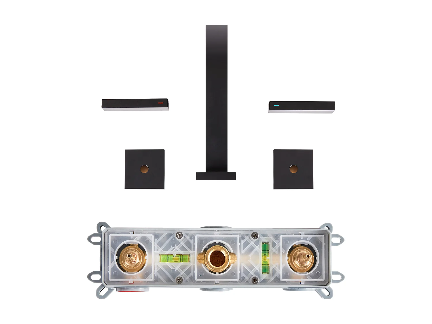 Robinet de lavabo mural BERRACO Laiton Noir