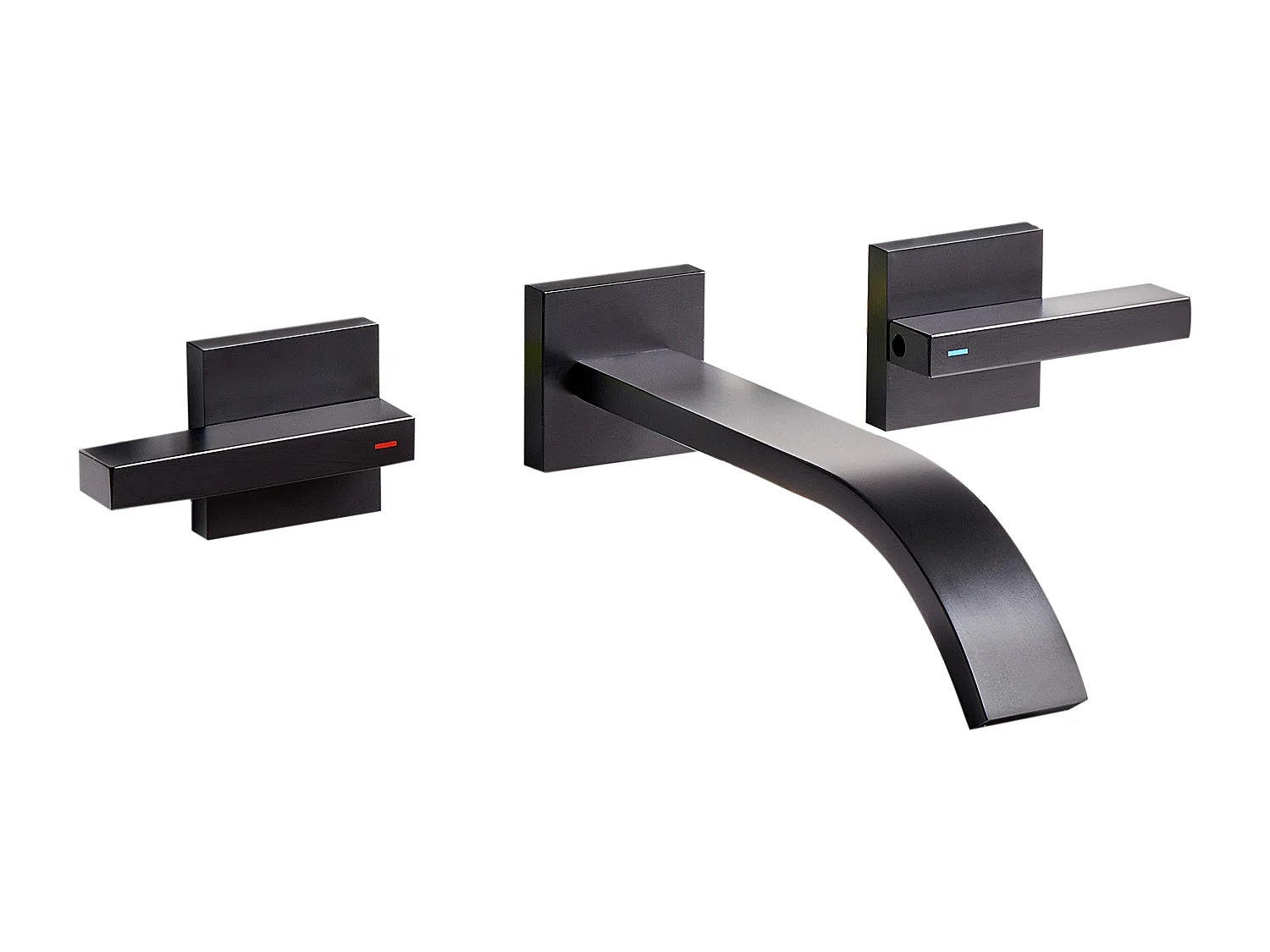 Robinet de lavabo mural BERRACO Laiton Noir