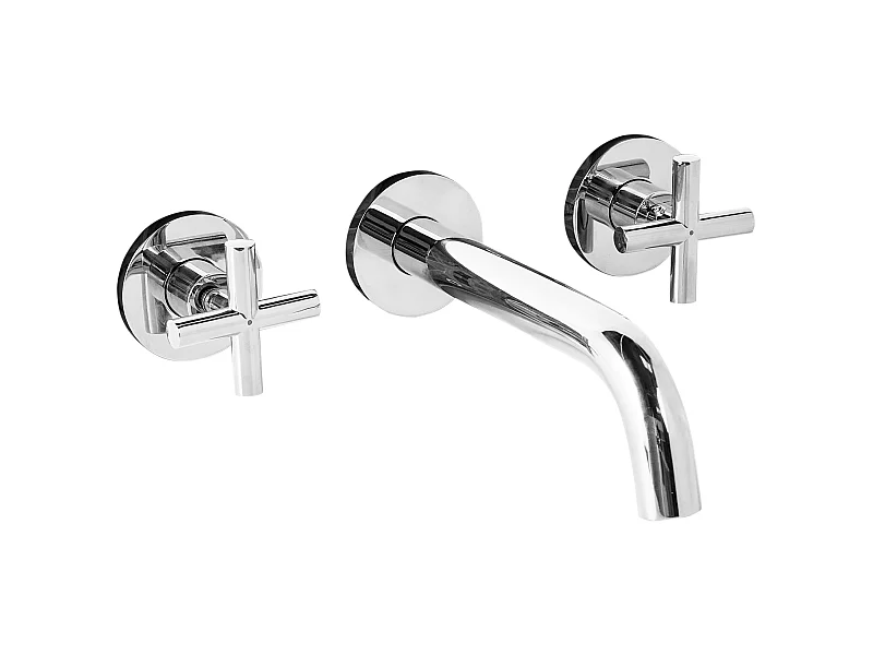 Wandmontierte Waschtischarmatur KAIETEUR Silber