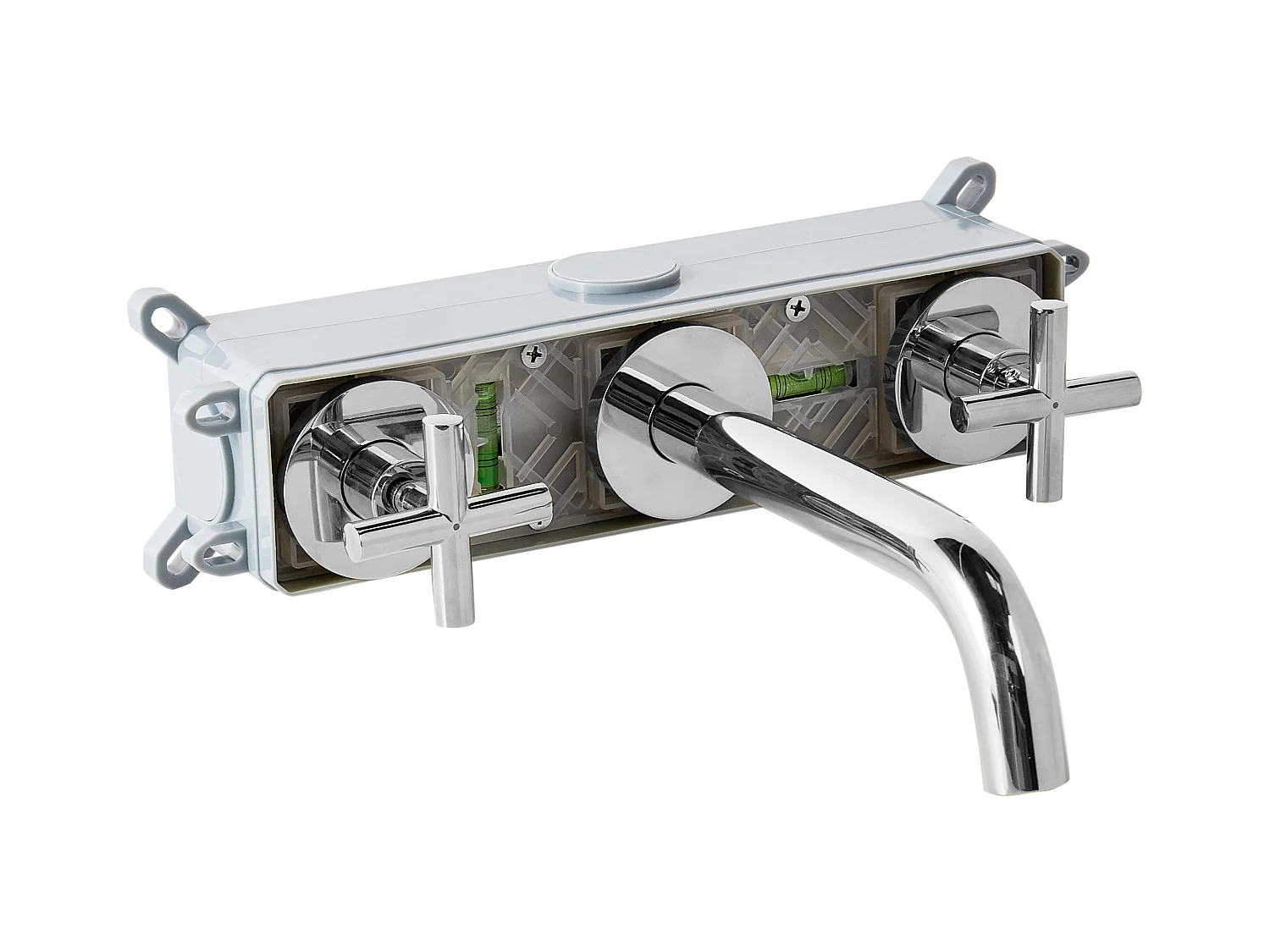 Wandmontierte Waschtischarmatur KAIETEUR Silber