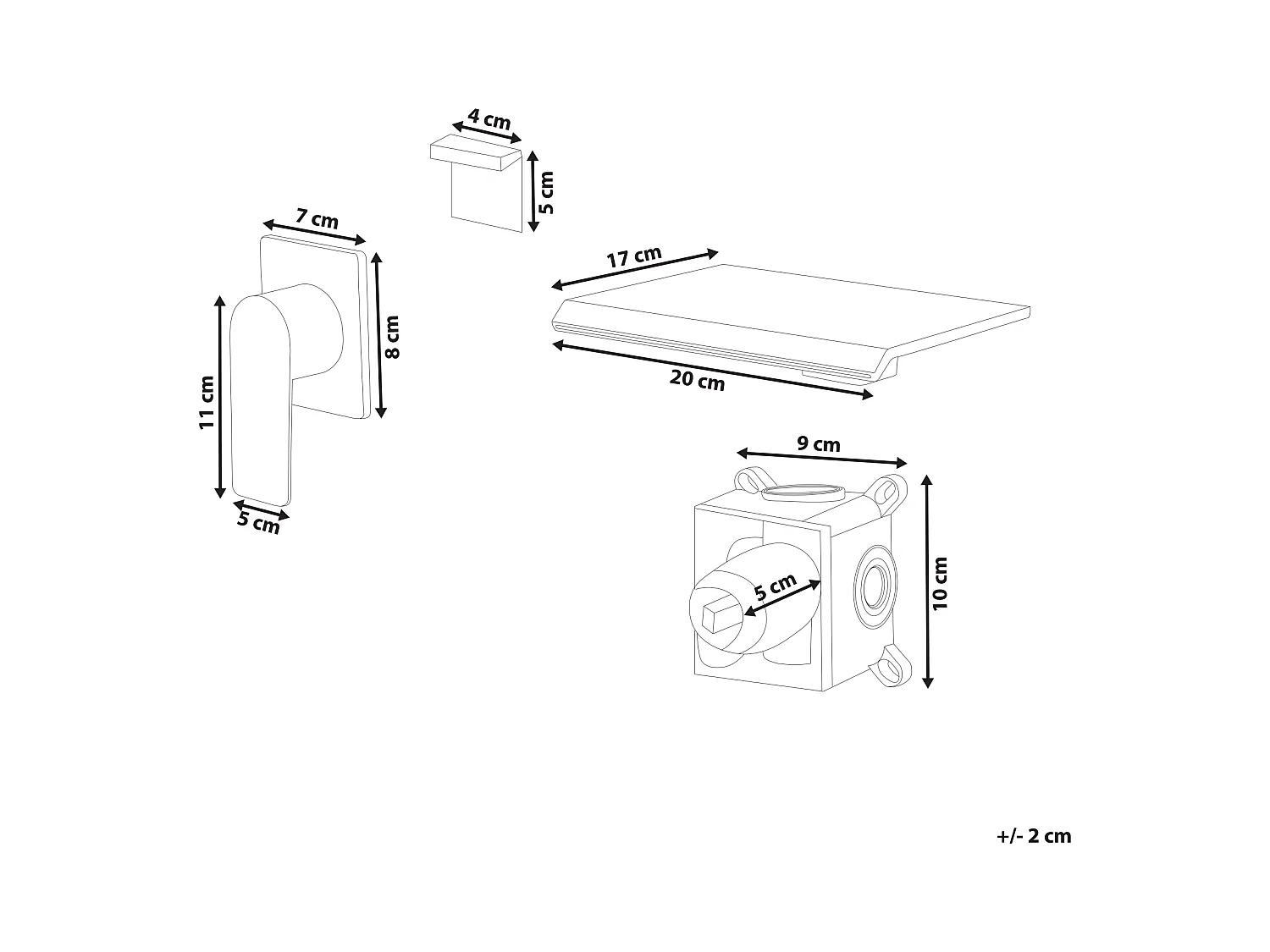Robinet de lavabo mural APONWAO Laiton Doré