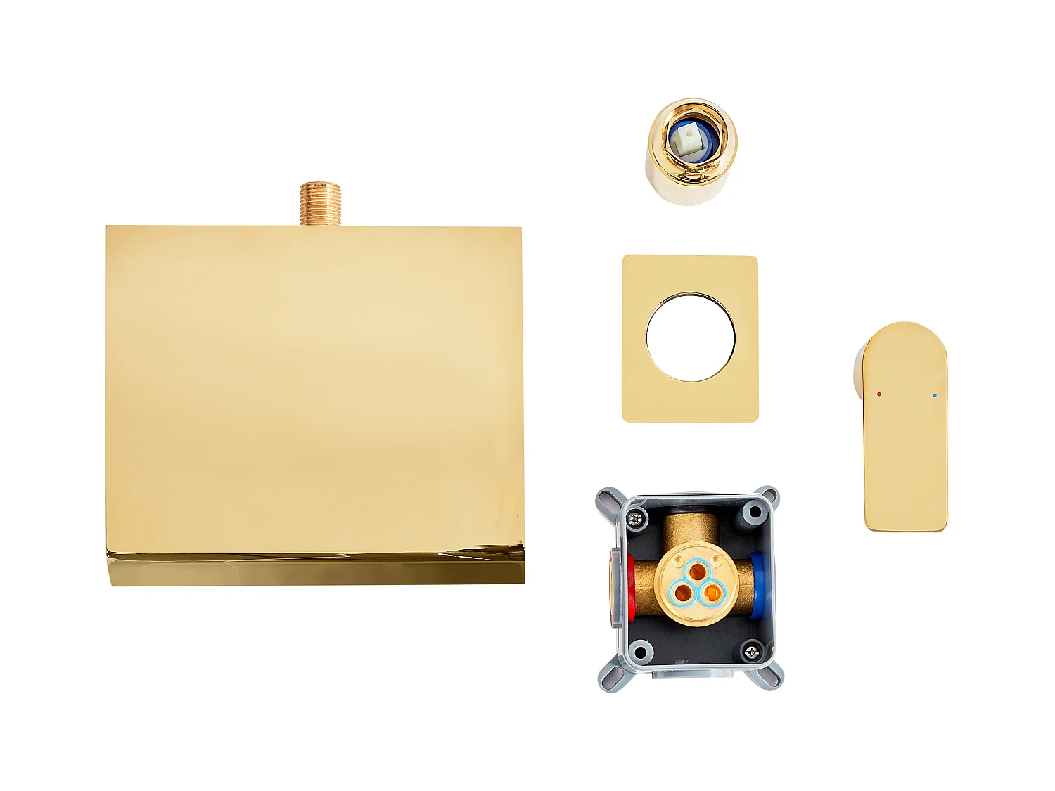 Robinet de lavabo mural APONWAO Laiton Doré