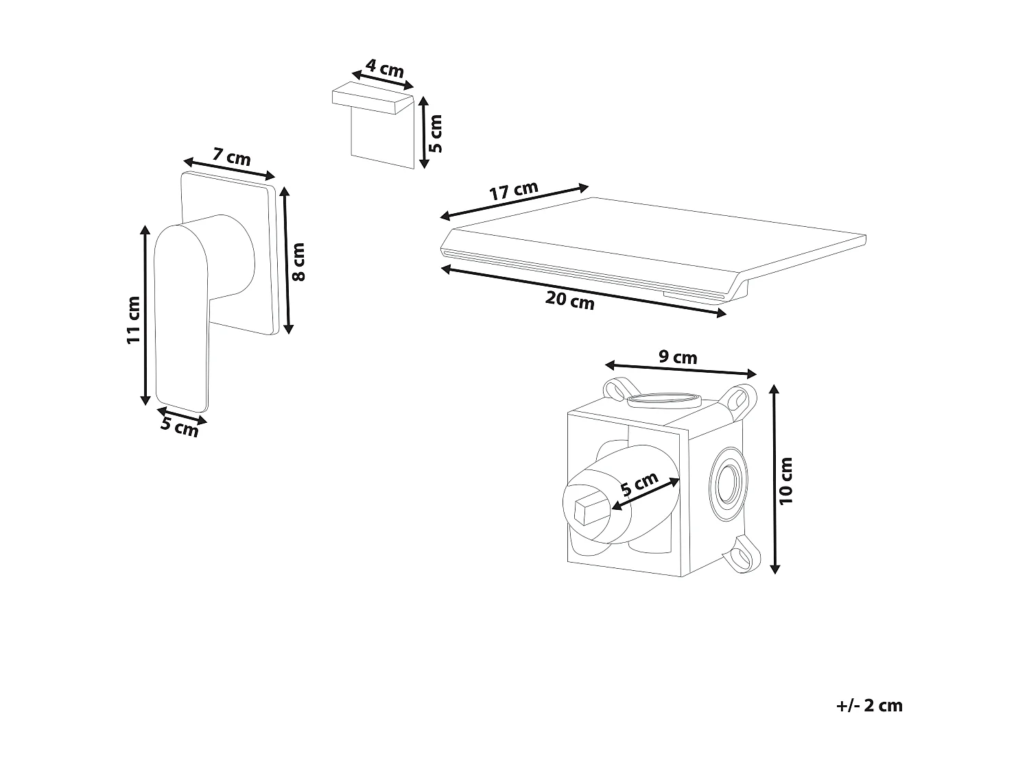 Robinet de lavabo mural APONWAO Laiton Doré