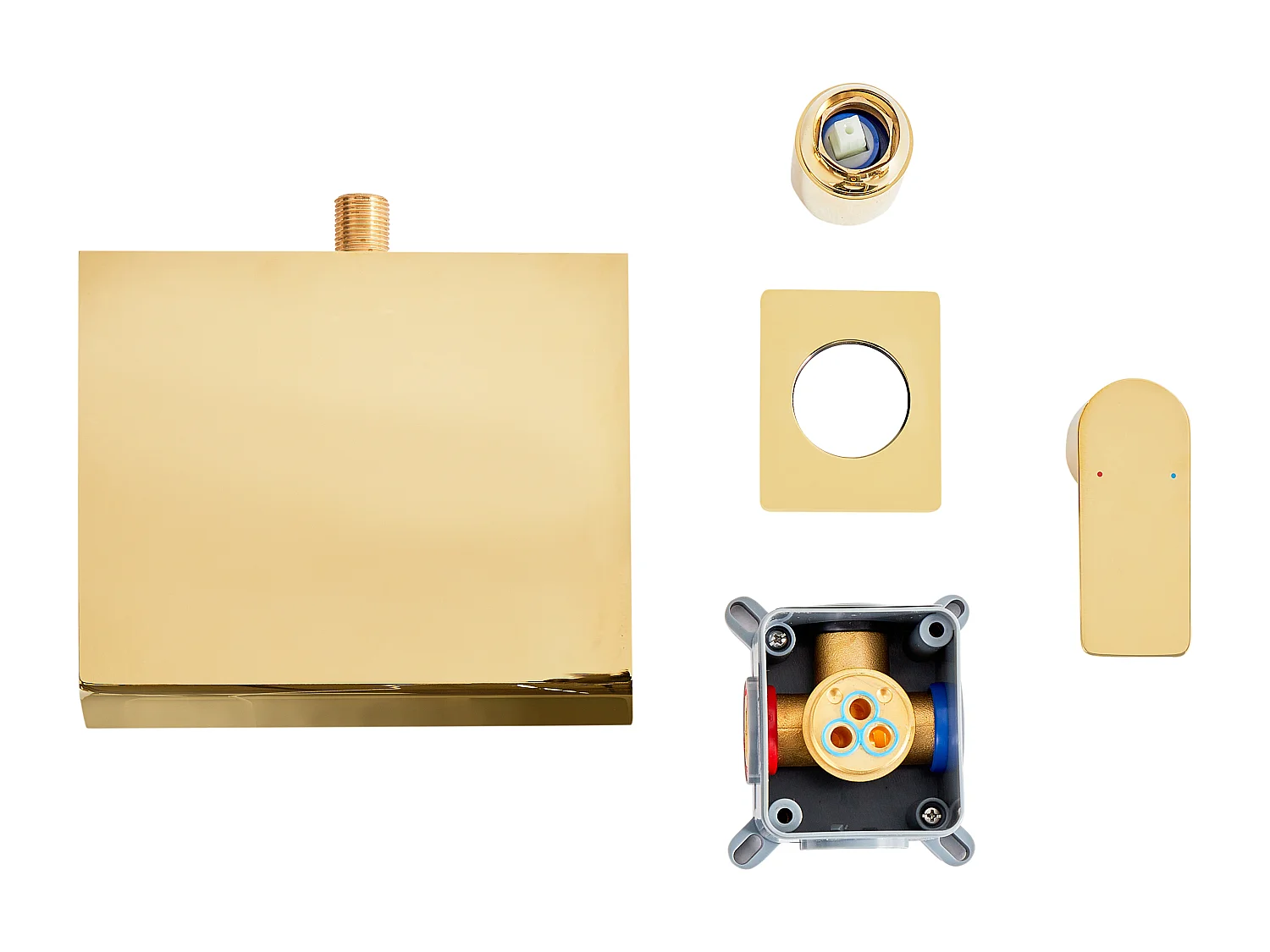 Robinet de lavabo mural APONWAO Laiton Doré