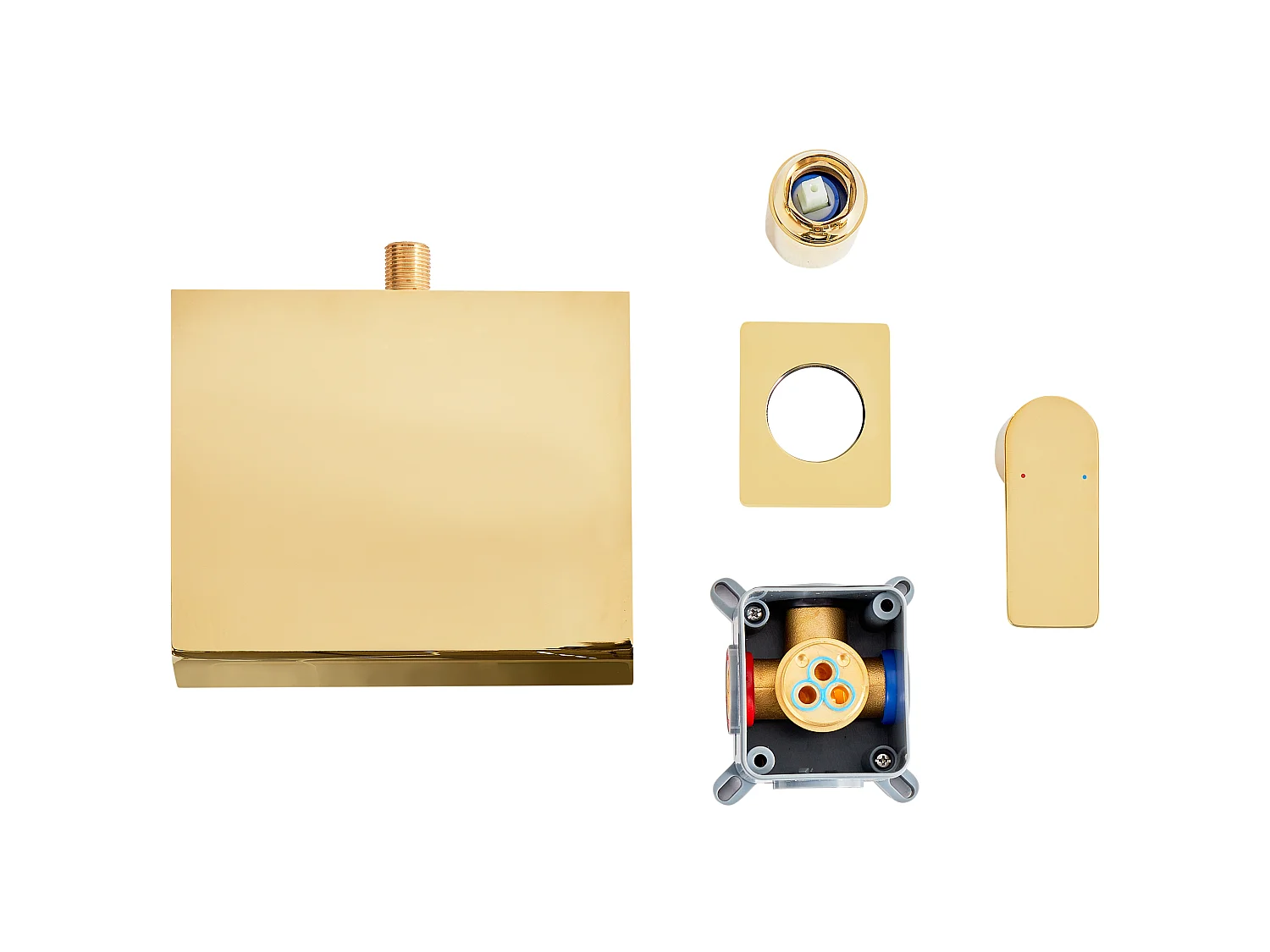 Wall Mounted Basin Mixer Tap APONWAO Brass Gold