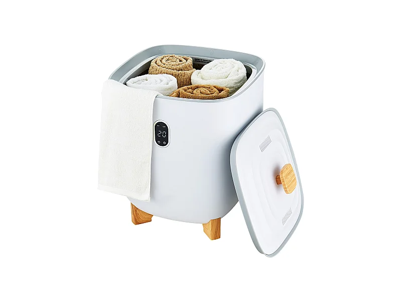 Sèche Serviettes Seau Chauffe Serviette SucceBuy 25L, Écran LED, Chauffage par le Bas, Minuterie, Blanc