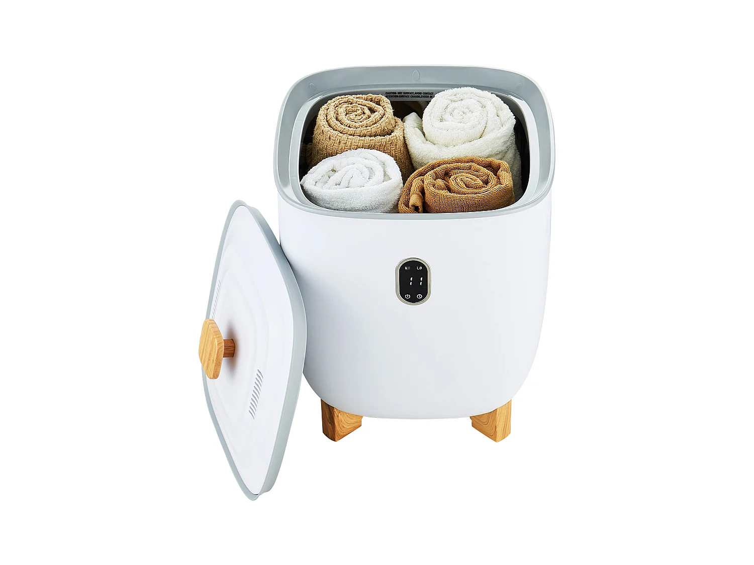 Sèche Serviettes Seau Chauffe Serviette SucceBuy 25L, Écran LED, Chauffage par le Bas, Minuterie, Blanc