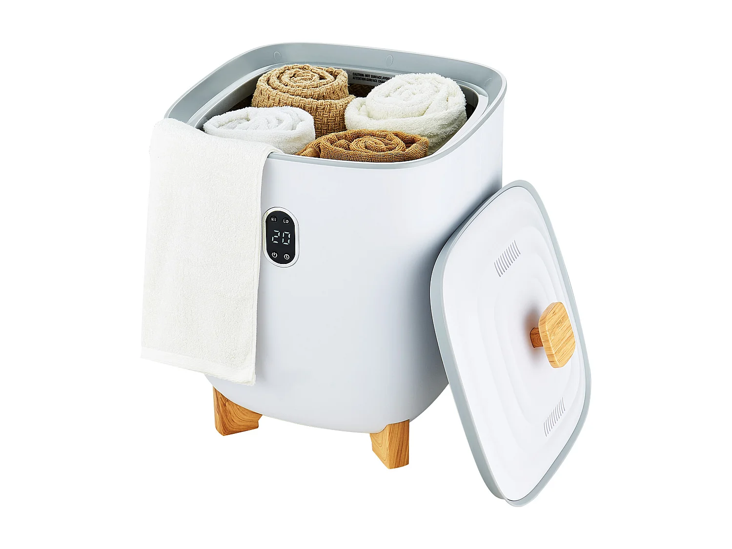 Handdoekdroger SucceBuy, Handdoekverwarmende Bak 25L, LED-scherm, Bodemverwarming, Timer, Wit