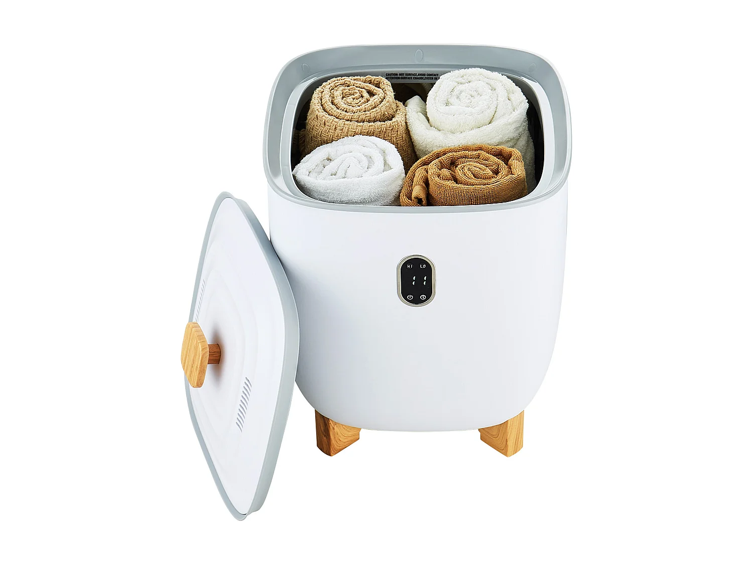 Handdoekdroger SucceBuy, Handdoekverwarmende Bak 25L, LED-scherm, Bodemverwarming, Timer, Wit