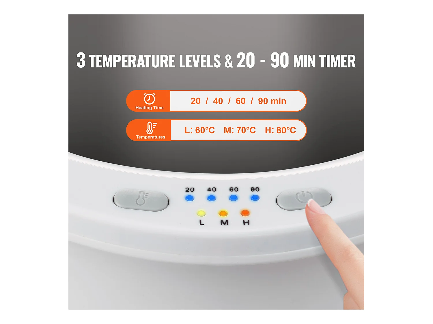 Sèche Serviettes Seau Chauffe Serviette SucceBuy 20L, Grand Radiateur de Salle de Bain avec Lumière LED