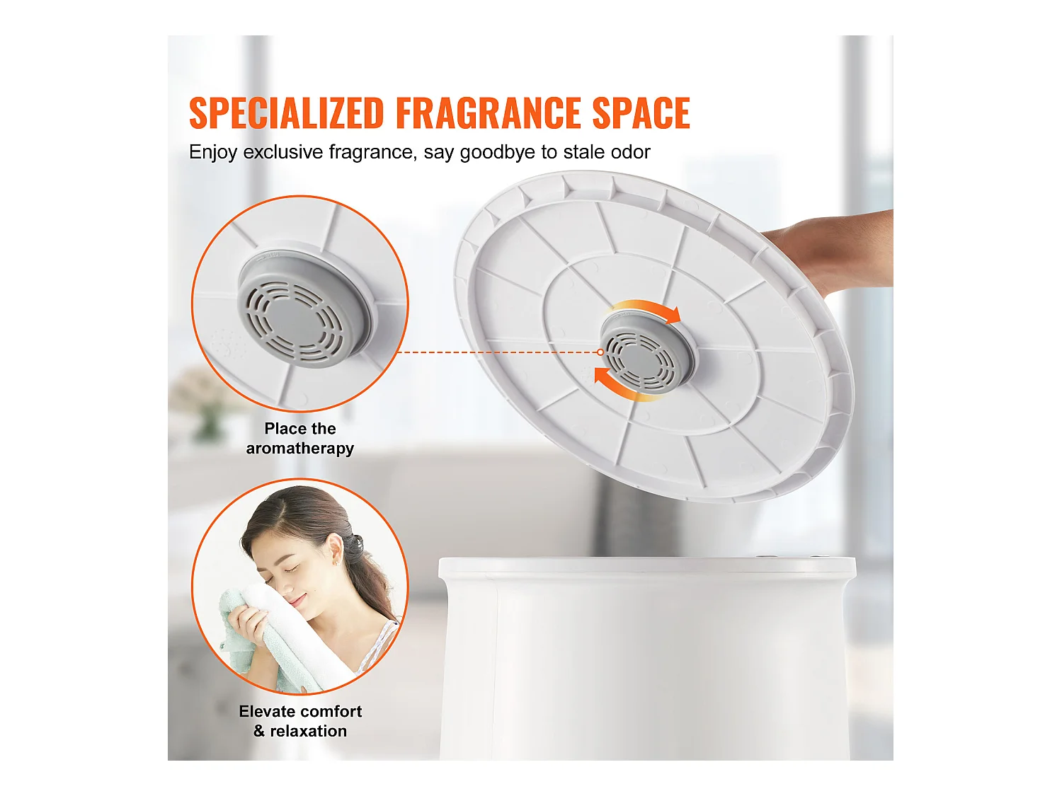 Sèche Serviettes Seau Chauffe Serviette SucceBuy 20L, Grand Radiateur de Salle de Bain avec Lumière LED