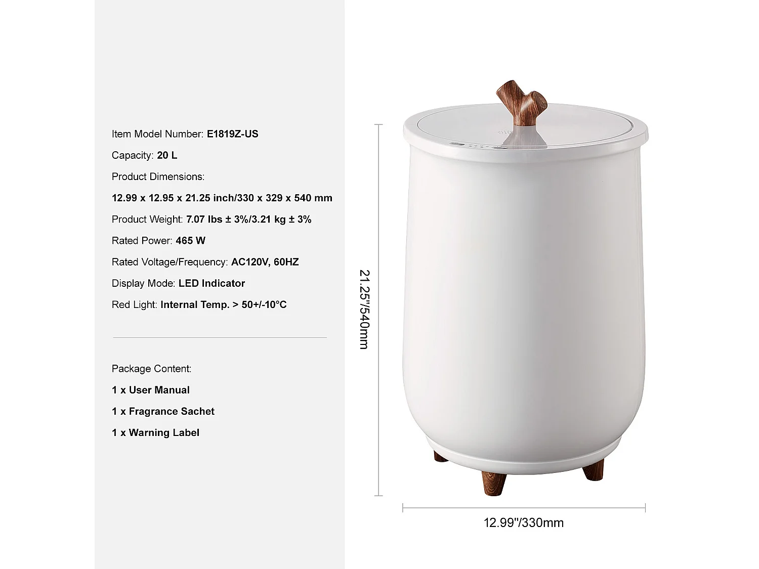 Sèche Serviettes Seau Chauffe Serviette SucceBuy 20L, Grand Radiateur de Salle de Bain avec Lumière LED