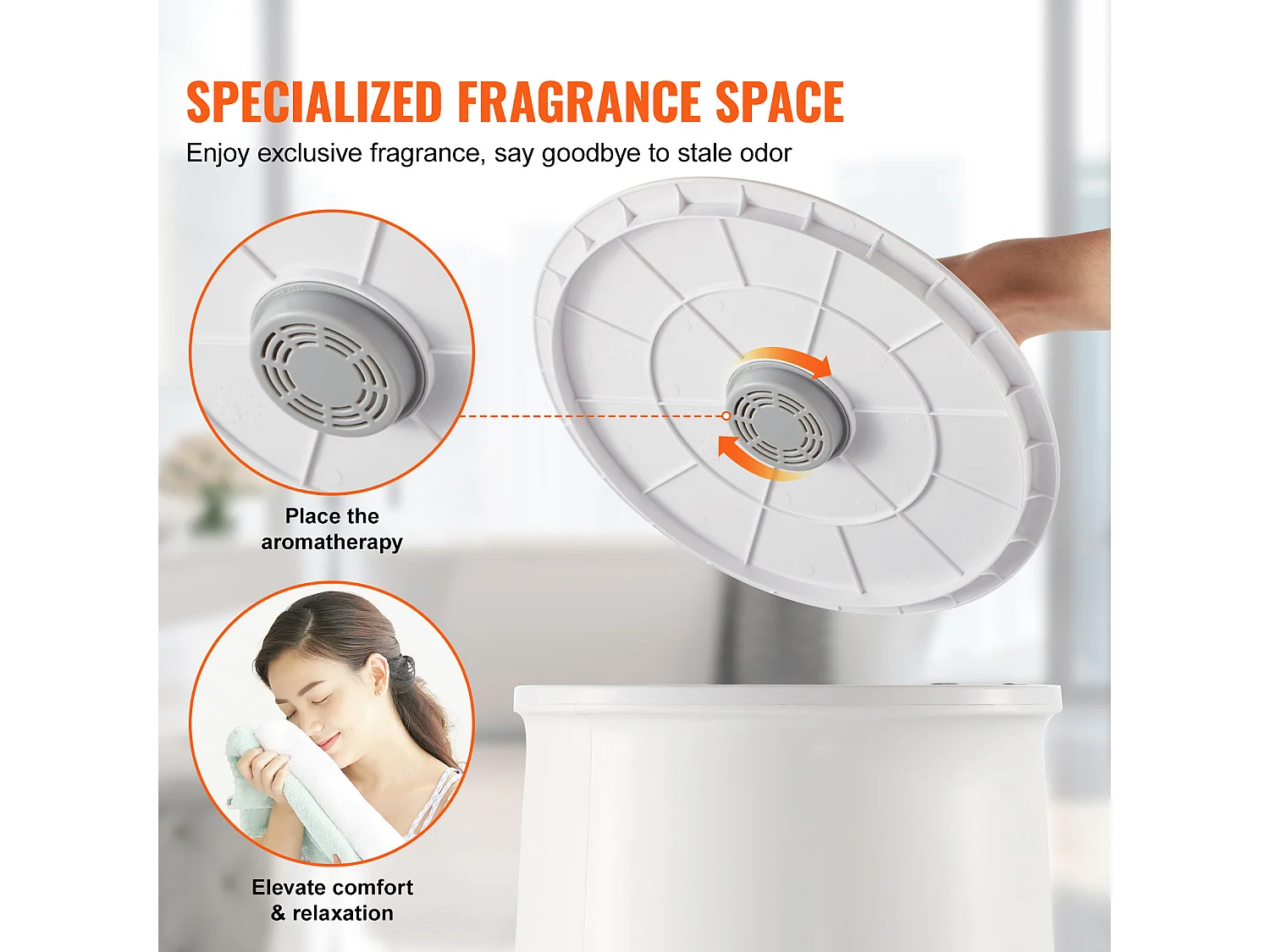 Sèche Serviettes Seau Chauffe Serviette SucceBuy 20L, Grand Radiateur de Salle de Bain avec Lumière LED