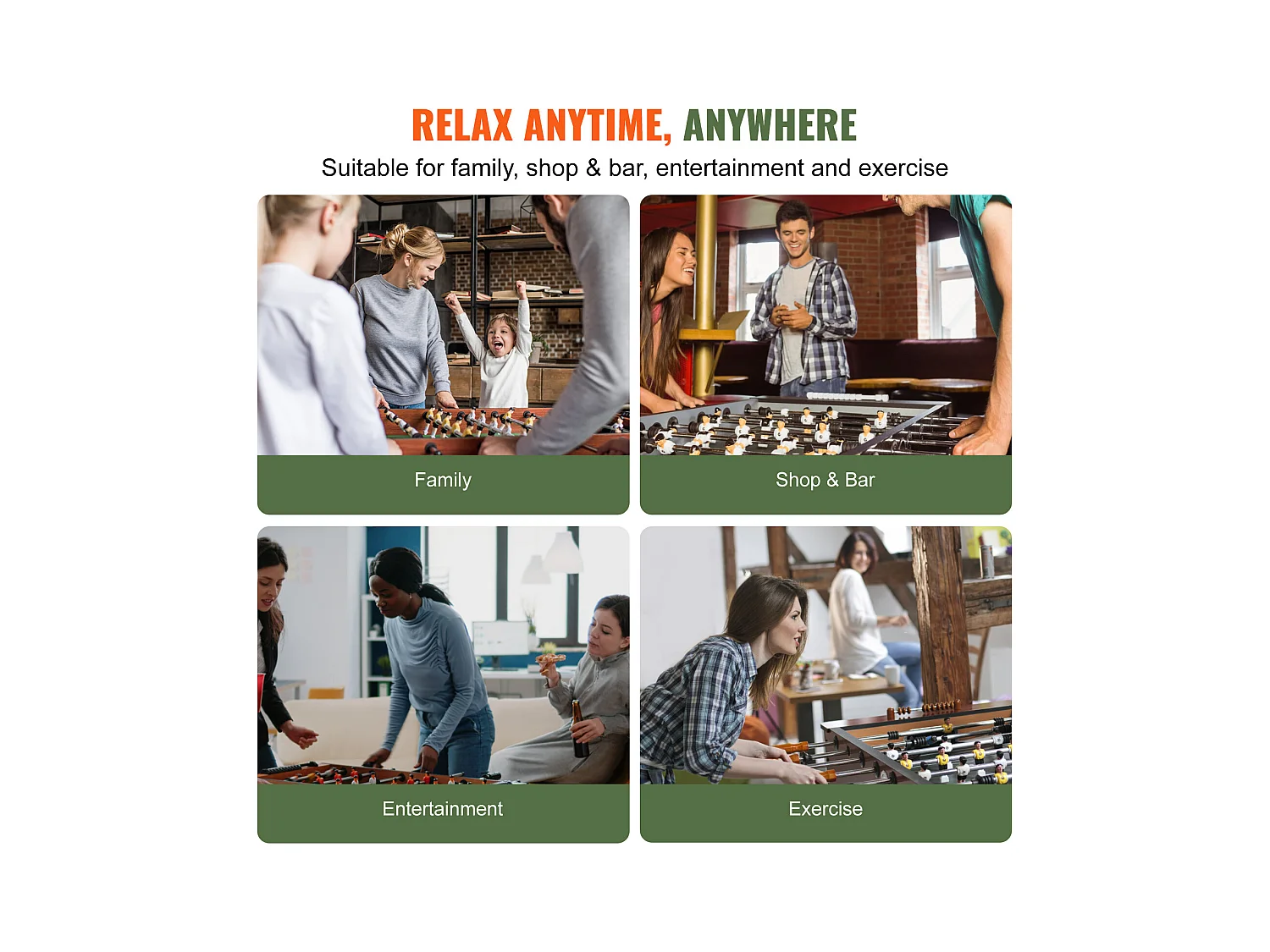 Mesa de Jogo de Matraquilhos SucceBuy Mesa de Matraquilhos de 139.7 cm, Jogo de Futebol Padrão para Uso Doméstico