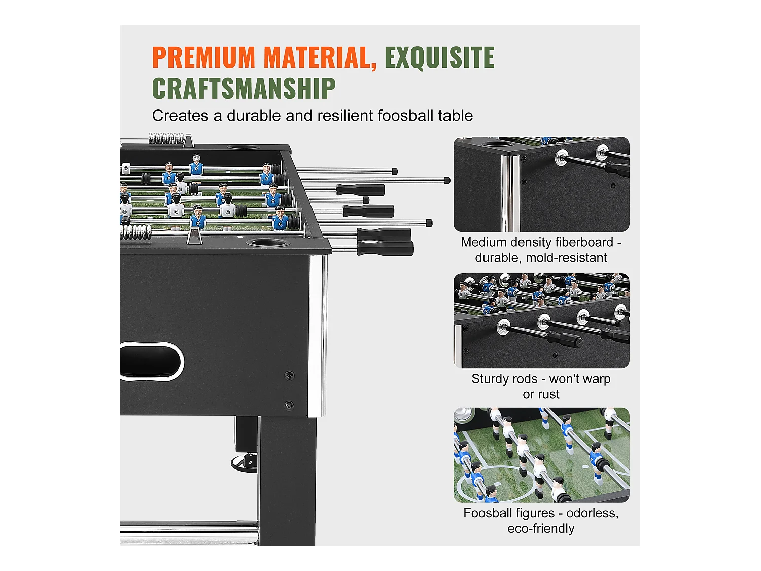 Babyfoot Table de Jeu Football SucceBuy Table de Baby-Foot de 139.7 cm, Jeu de Football Standard pour un Usage Domestique