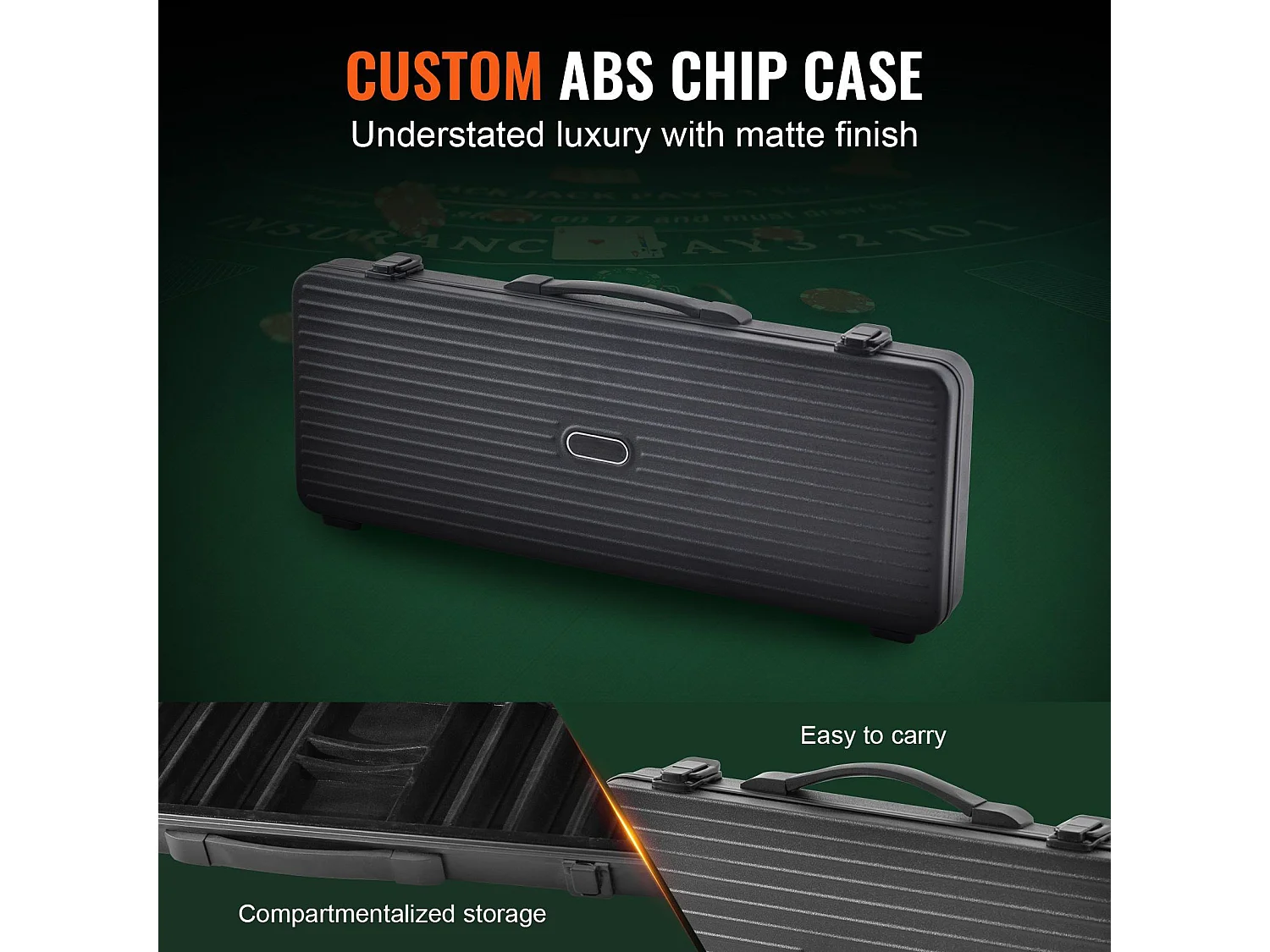 Mallette de Poker, SucceBuy Jeu de Jetons de Poker de 500 Pièces avec Étui, Jetons de 14 g pour Texas Holdem